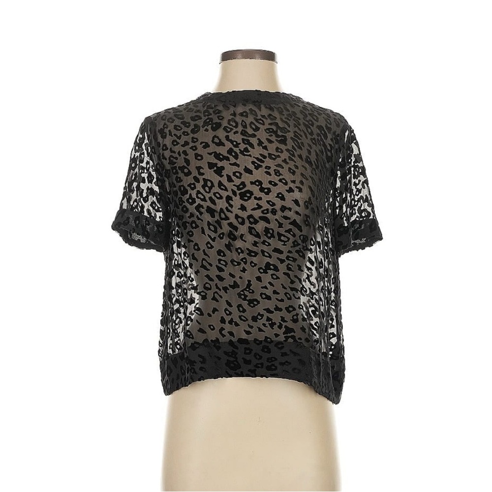 Sheer Black Leopard Print Top